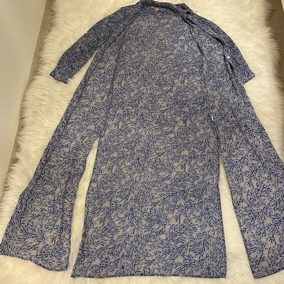 MICHAEL Michael Kors Blue Coral Mosaic Georgette Shirt Maxi Dress - Picture 10 of 15